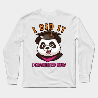 Panda I Graduated Long Sleeve T-Shirt